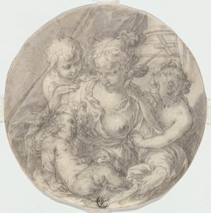 Madonnan med Kristusbarnet, med spädbarnet Johannes Döparen och ett annat barn (Caritas) av Abraham Bloemaert