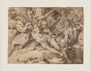 Venus och Bacchus (utan Ceres och Bacchus skulle Venus frisera) av Abraham Bloemaert
