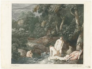 Diana och hennes nymfer badar i en flod