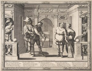 Skådespelare på Hotel de Bourgogne, ca. 1633-34. av Abraham Bosse