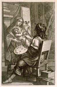 Artist at Work, från "Recueil de Figures...", pub. Paris, 1737 av Abraham Bosse