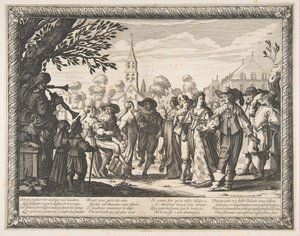 Dans på bytorget, ca. 1633. av Abraham Bosse