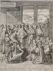 Ludvig XIII tar emot en deputation av magistrater. av Abraham Bosse