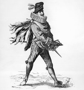 Porträtt av Silvio Fiorillo (1600-talet), italiensk Commedia dell