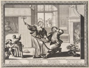 The Husband-Beater, ca 1633 (etsning och gravyr) av Abraham Bosse
