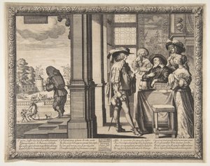 Den förlorade sonen lämnar hemmet, ca. 1636. av Abraham Bosse