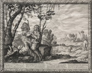 The Prodigal Son: The Prodigal Ting the Pigs. av Abraham Bosse