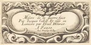Titelsida för Callots "The Small Miseries of War" av Abraham Bosse