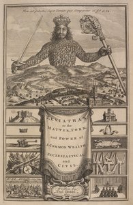 Titelsidan för "Leviathan, eller The Matter, Forme, & Power of a Common-Wealth Ecclesiasticall and Civill" av Thomas Hobbes