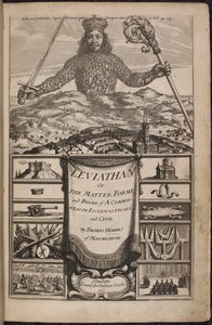 Titelsidan för "Leviathan, eller The Matter, Forme, & Power of a Common-Wealth Ecclesiasticall and Civill" av Thomas Hobbes