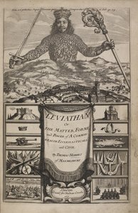 Titelsidan för "Leviathan, eller The Matter, Forme, & Power of a Common-Wealth Ecclesiasticall and Civill" av Thomas Hobbes