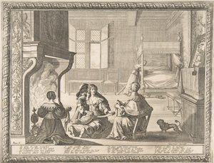 Besök av Nursemaid, 1633. av Abraham Bosse
