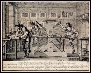 En gravörs verkstad, 1642. av Abraham Bosse