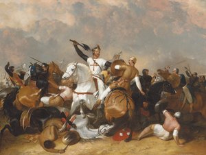 Richard I i slaget vid Ascolan (olja på duk)