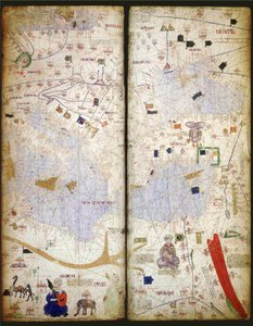 Katalansk atlas, blad 7 och 8, 1375