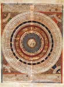 Kosmografi: representation av jorden som en astronom med en astrolabium av Abraham Cresques