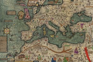 Nordafrika, Europa och Mellanöstern från den katalanska atlasen