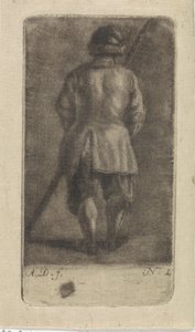 Man med en pinne, sett bakifrån av Abraham Delfos
