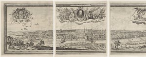 Gezicht op Brussel, standinge uit drie delen Bryssel, den ädlaste staden i Brabant 1640 av Abraham Dircksz. Santvoort