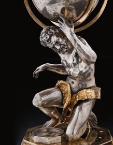 Två exceptionella jordklot och himmelska jordklot, med stöd av Hercules och Atlas, Augsburg, 1697-99 av Abraham Drentwett