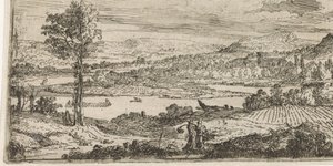 Landskap med flod av Abraham Genoels