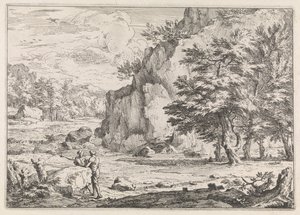 Landskap med sten av Abraham Genoels