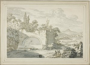 Landskap med fontän av Abraham Genoels II