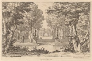 De två statyerna av Abraham Genoels II after Adam Frans van der Meulen