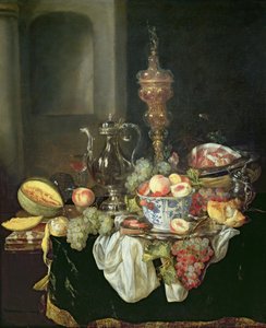 Stilla liv: Banquey Piece (olja på pannå) av Abraham Hendricksz van Beyeren