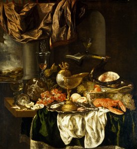 Stilleben med landskap, 1650-talet
