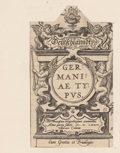 Cartouche med vier putti Cartouche från en kart från Tyskland Tyskland Typ av Tyskland (titel på objekt) Theatrum Orbis Terrarum (serietitel) av Abraham Hogenberg