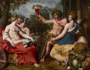 Ceres, Bacchus och Venus, av Janssens, Abraham (ca 1573-1632). Olja på duk