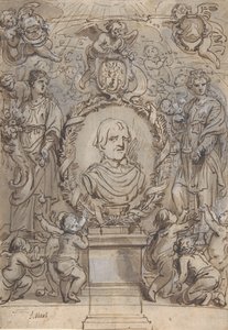Design för en titelsida, 1600-talet. av Abraham Jansz van Diepenbeeck