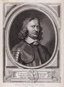 Sir Hugh Cartwright, engelsk royalistsoldat från inbördeskriget (gravyr)