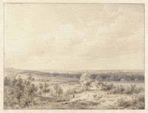 Utsikt mot Alkmaar från dynen i Schoorl av Abraham Johannes Couwenberg