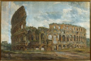 Utvändig vy över Colosseum i Rom av Abraham Louis Rodolphe Ducros