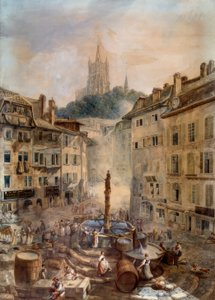 Place de la Palud av Abraham Louis Rodolphe Ducros