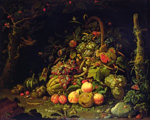 Frukt korg av Abraham Mignon