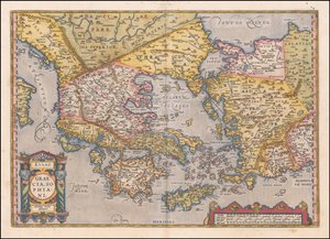 1584 års karta över Grekland och västra Turkiet av Abraham Ortelius av Abraham Ortelius
