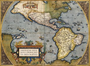 En karta över Amerika, 1612 av Abraham Ortelius
