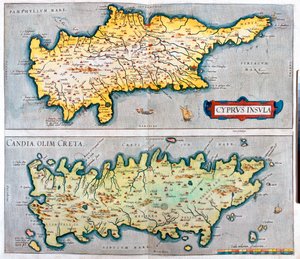 Cypern, Kreta, Cypern, Grekland av Abraham Ortelius