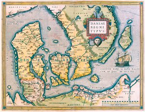 Danmark, södra Sverige av Abraham Ortelius