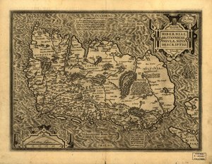Hiberniae, Britannicae Insvlae nova descripto. LOC 99466749 av Abraham Ortelius