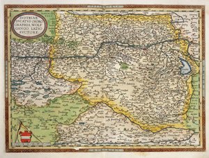 Karta över Österrike, från Theatrum Orbis Terrarum av Abraham Ortelius av Abraham Ortelius