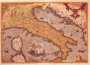 Karta över Italien från Theatrum Orbis Terrarum, av Abraham Ortelius av Abraham Ortelius