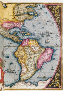 Karta över Sydamerika, av Abraham Ortelius av Abraham Ortelius