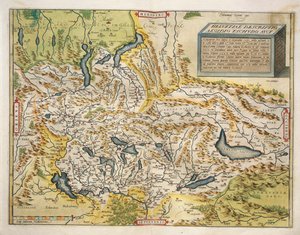 Karta över Schweiz, från Theatrum Orbis Terrarum av Abraham Ortelius av Abraham Ortelius