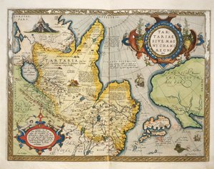 Karta över Tartariet, Nord- och Centralasien, från Theatrum Orbis Terrarum av Abraham Ortelius