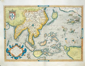 Karta över Indien, från Theatrum Orbis Terrarum av Abraham Ortelius av Abraham Ortelius