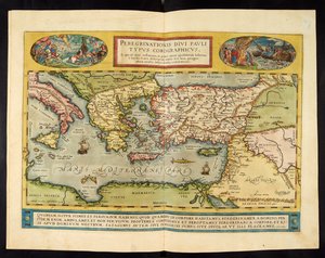 Karta över det romerska riket, Theatrvm Orbis Terrarvm, Abraham Ortelius, Antwerpen av Abraham Ortelius